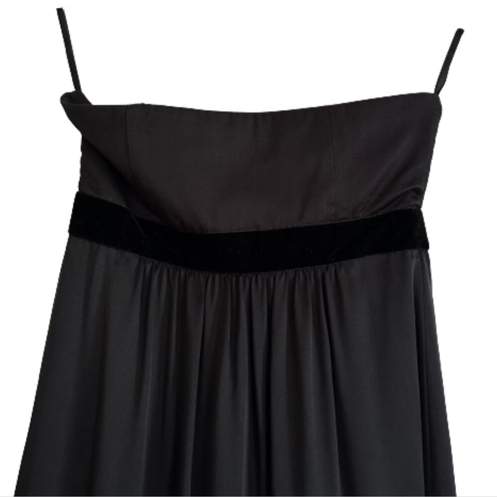 Banana Republic Dress Black Silk Strapless Velvet Ribbon Waist LBD Size 2 NEW - Picture 8 of 12